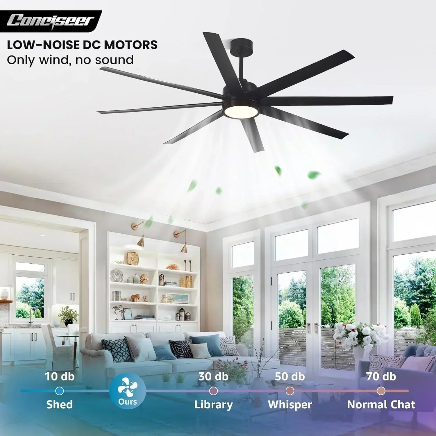 Modern ceiling fan 72 inch bedroom living room library cafe outdoor/industrial