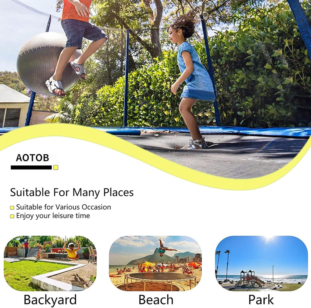 AOTOB 8FT 10FT 12FT 14 FT 15FT Trampoline with Safety Enclosure Net Outdoor Trampoline