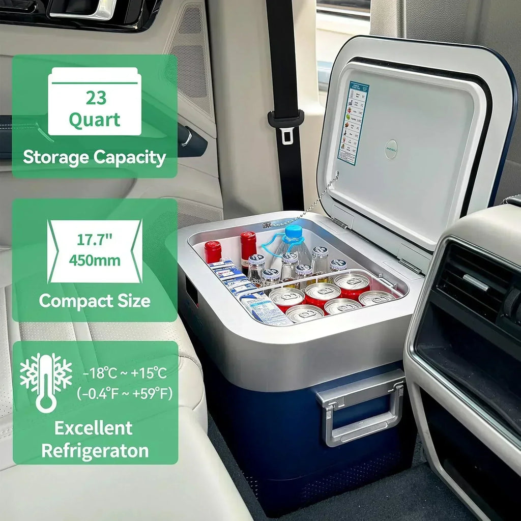 Car Fridge Portable 12 Volt Refrigerator 23 Quart (22 Liter) Freezer Compressor Cooler 12V/24V