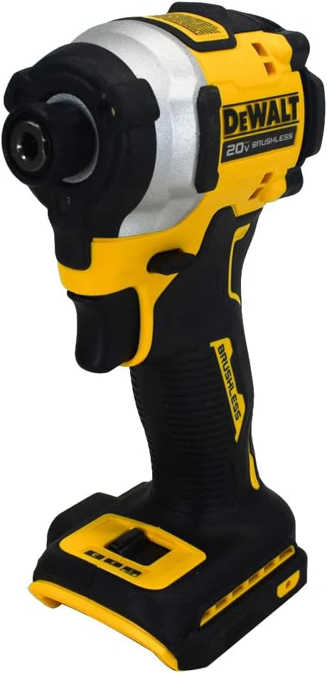ATOMIC 20V MAX Brushless Cordless Compact 0.25-Inch Impact Driver Tool with Variable 3-Speed Trigger (Black and Yellow)