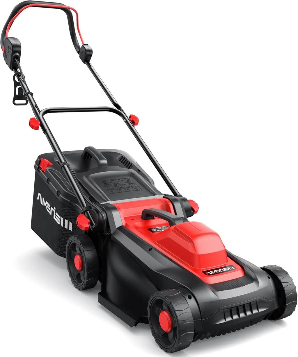 14-Inch Corded Electric Lawn Mower, 12.5 Amp 3400RPM 2IN1 Mulching & 10-Gallon