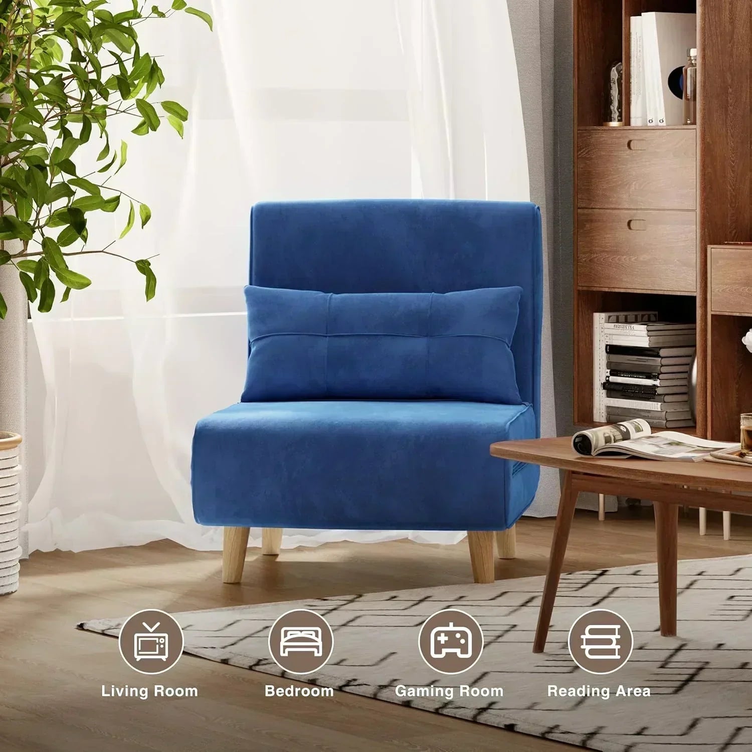 3-in-1 sleeper chair bed convertible chair bed futon sofa with adjustable backrest