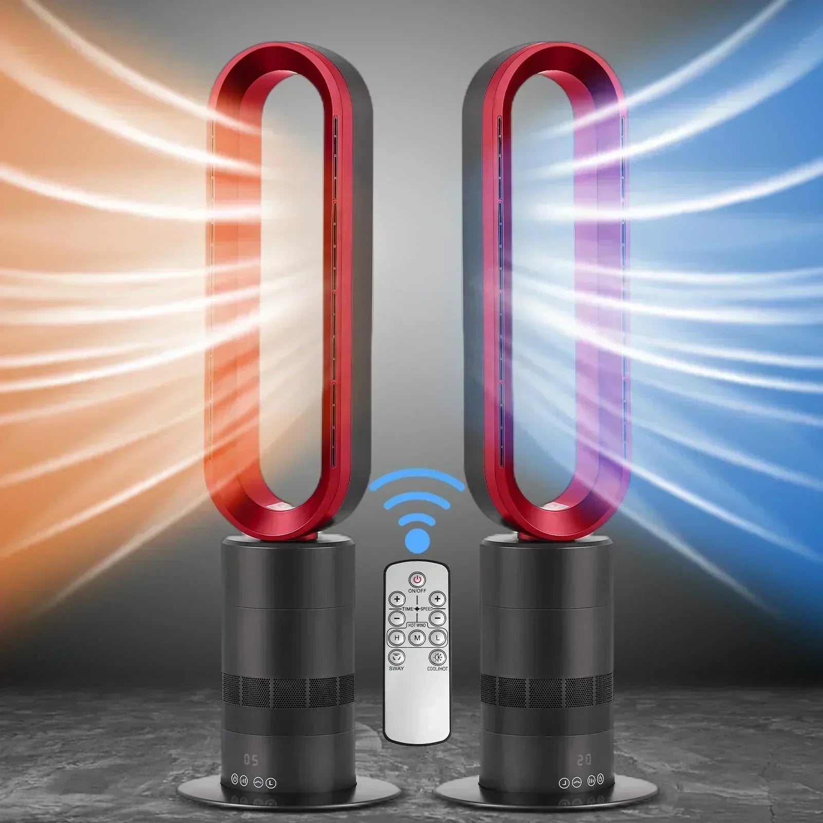 Heater and Fan Combo Space Heater Tower Bladeless Fan High Power With Thermostat IPX4 Class