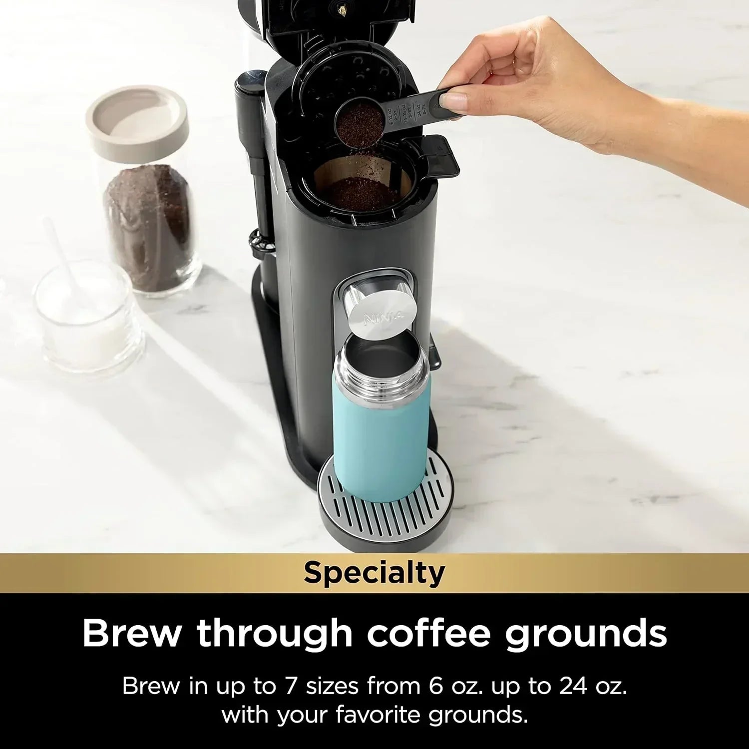 Ninja Single Serve Coffee Maker 56 oz Reservoir Stone