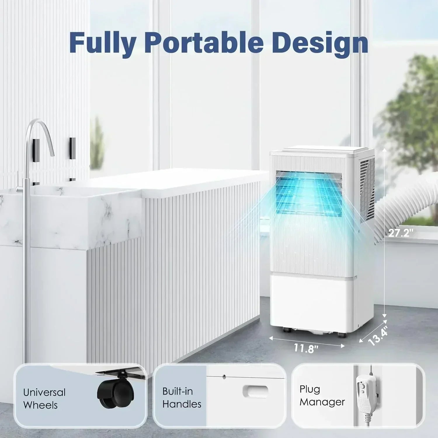 Air Choice Portable Air Conditioner 10000 BTU Air Conditioner Portable for Room Up to 450 Sq.Ft