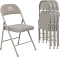 6 Pack Black Folding Chairs with Leather Chairs Events Office Wedding Party Upholstered Chairs