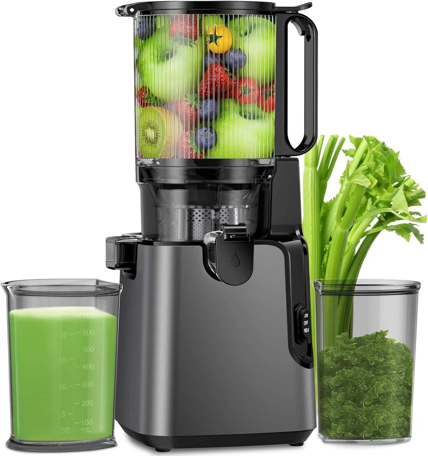 Juicer Machines with 5.8 Large Feed Chute Cold Press Juicer Slow Masticating juicer