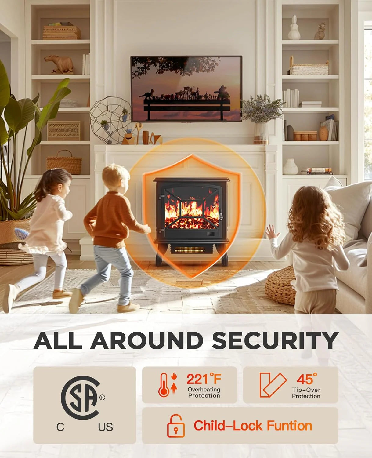 Silonn 50��Smart Electric Fireplace Heater with App & Remote Control, 5300 BTU Heat Output, Ultra-Slim Wall-Mounted or Recessed Electric Fireplace Inserts with Timer, 20 Flame Colors,WiFi Enabled