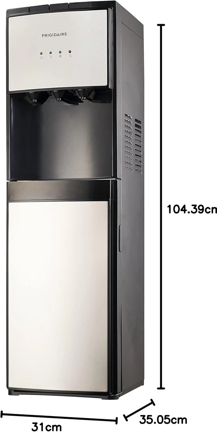 Frigidaire EFWC498 - Top Loading Cooler Dispenser -Hot & Cold Water - Child Safety Lock - Innovative Slim & Sleek Design, Holds 3 or 5 Gallon Bottles - Black
