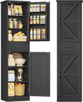 TEENFON Tall Storage Cabinet with 3 Door Shelves & 1 Drawer, Narrow Kitchen Pantry Cabinet