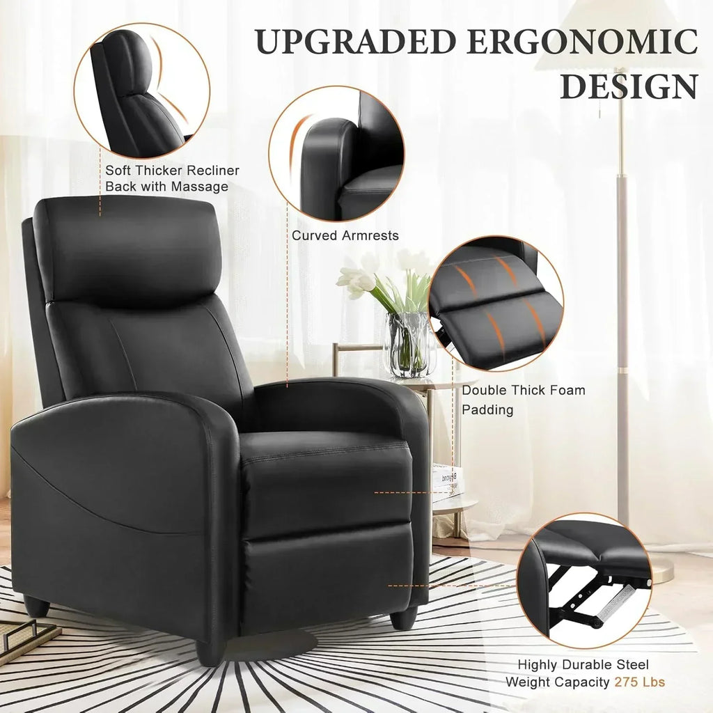 Adult massage recliner adjustable home theater seat modern fabric recliner