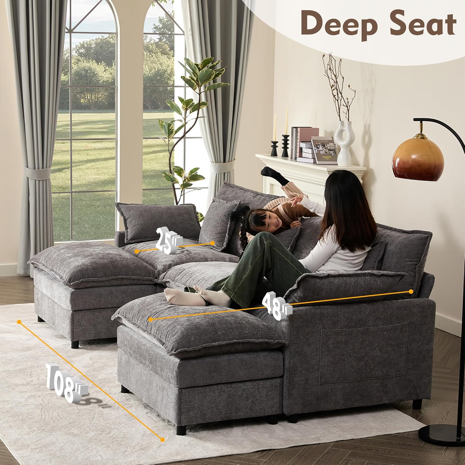 108 U-shaped sofa modular sofa Comfortable cloud sofa