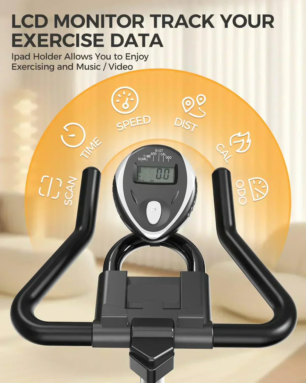 pooboo Exercise Bike Adjustable Magnetic/Brake Pad Resistance Silent Belt Drive Cycling Bike