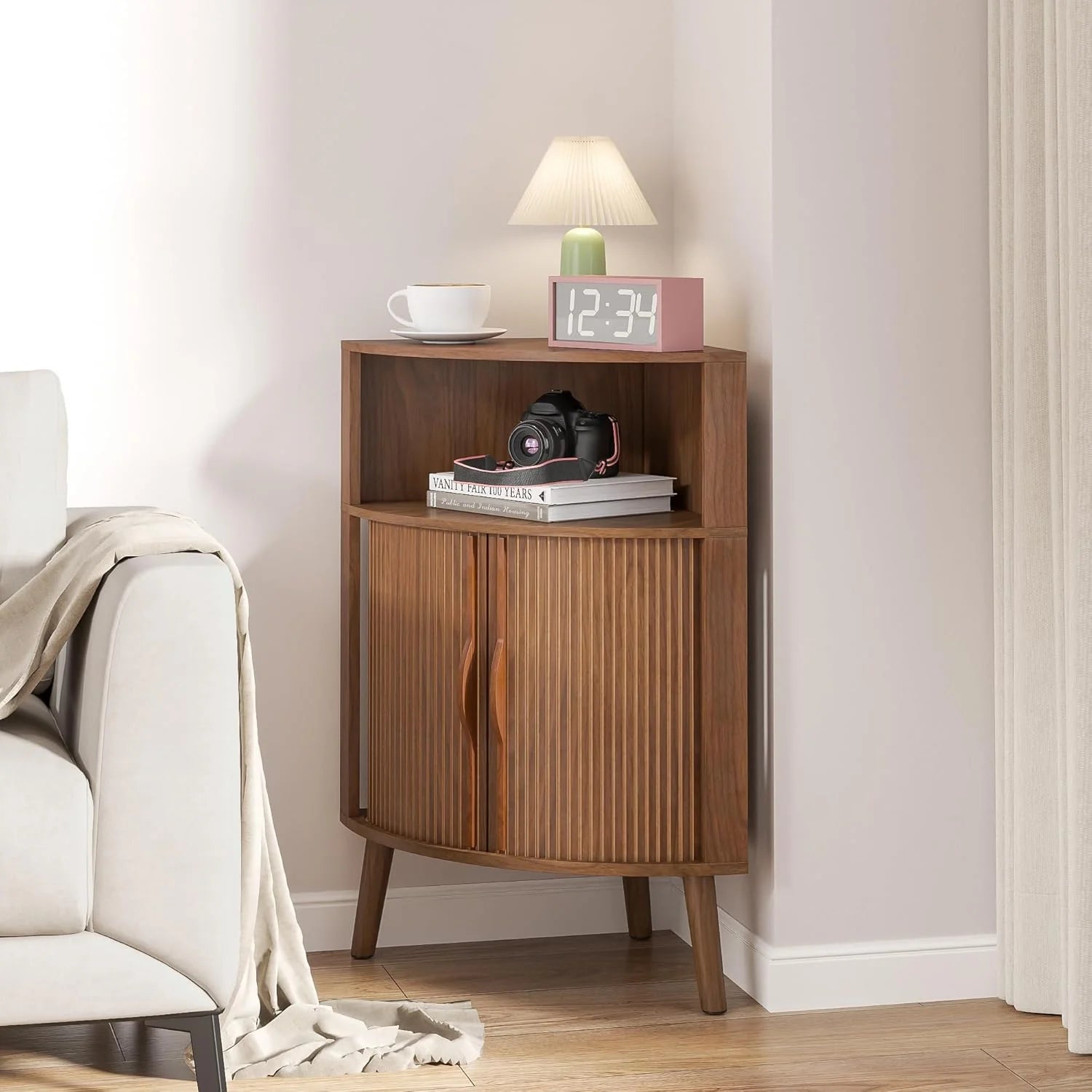Corner Cabinet, 66.73'' Tall Modern Corner Bathroom Storage Cabinet