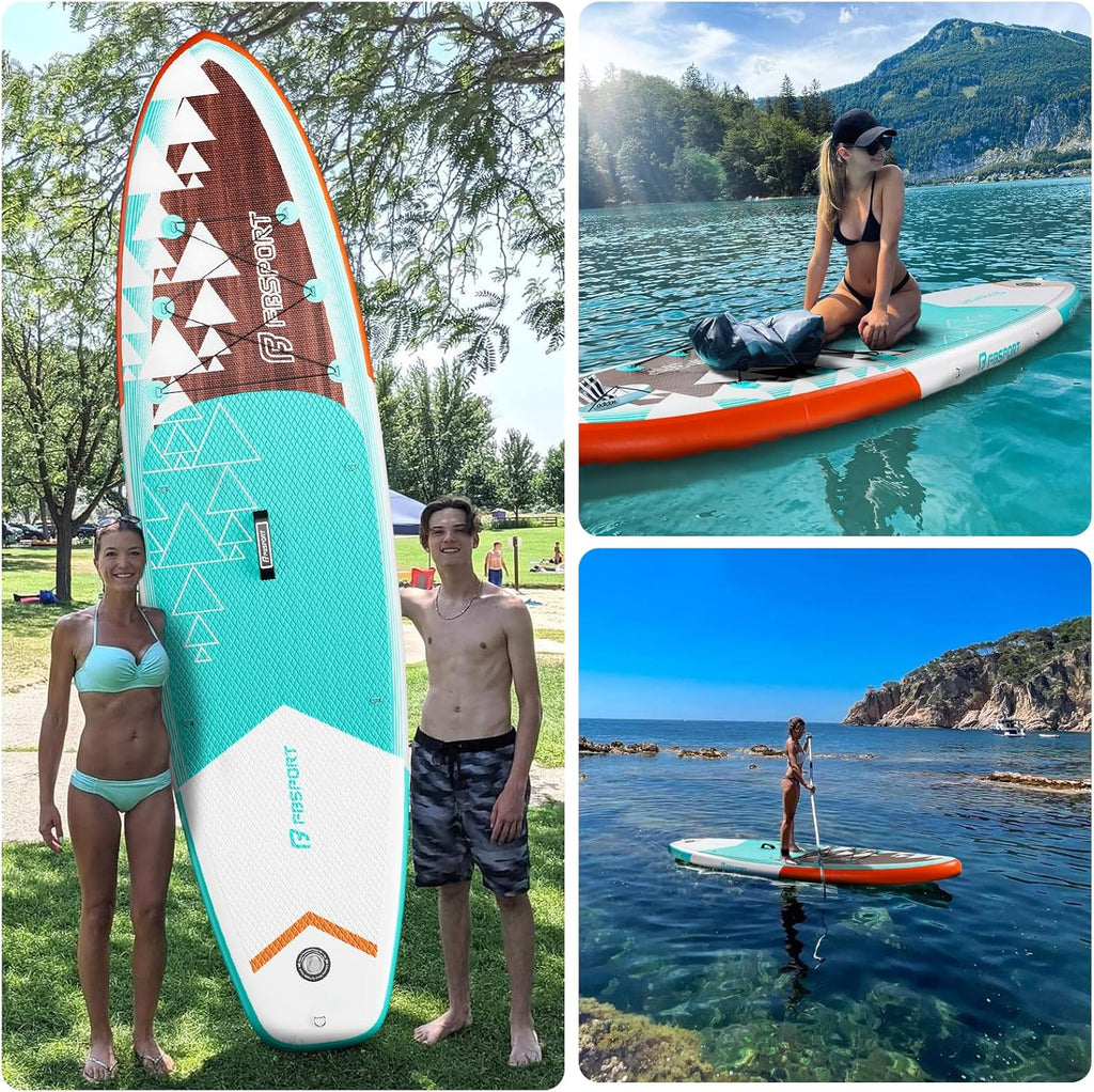 FBSPORT 11' Premium Stand Up Paddle Board Yoga Board with Durable SUP Accessories Carry Bag