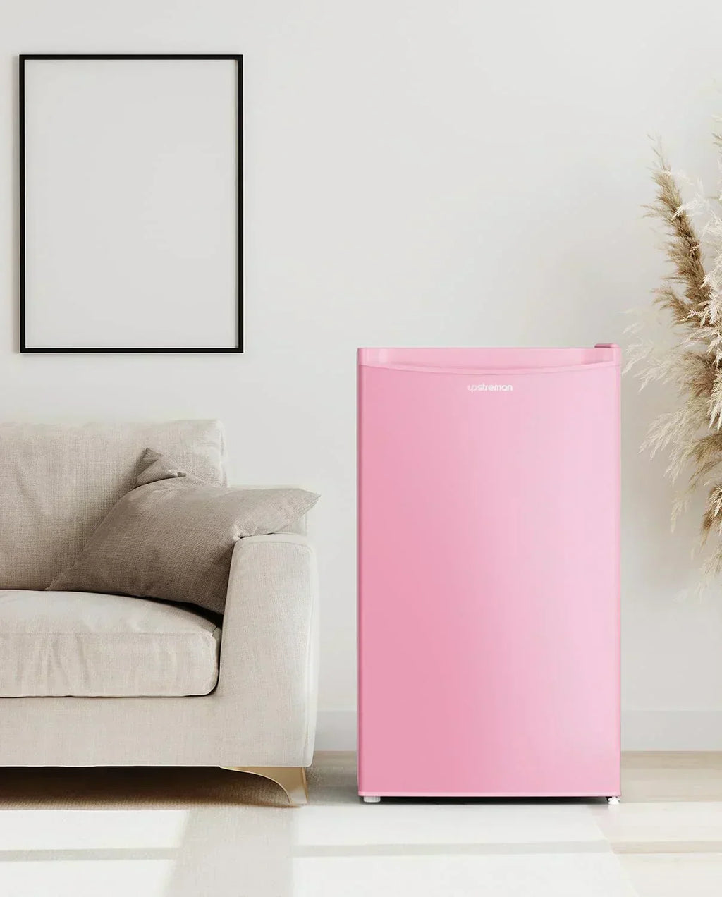 Upstreman 3.2 Cu.Ft Mini Fridge Freezer Single Door Fridge Dorm Fridge Adjustable Thermostat