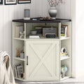 Vabches Corner Cabinet, Corner Storage Shelf with USB Ports and Outlets Industrial Organizer