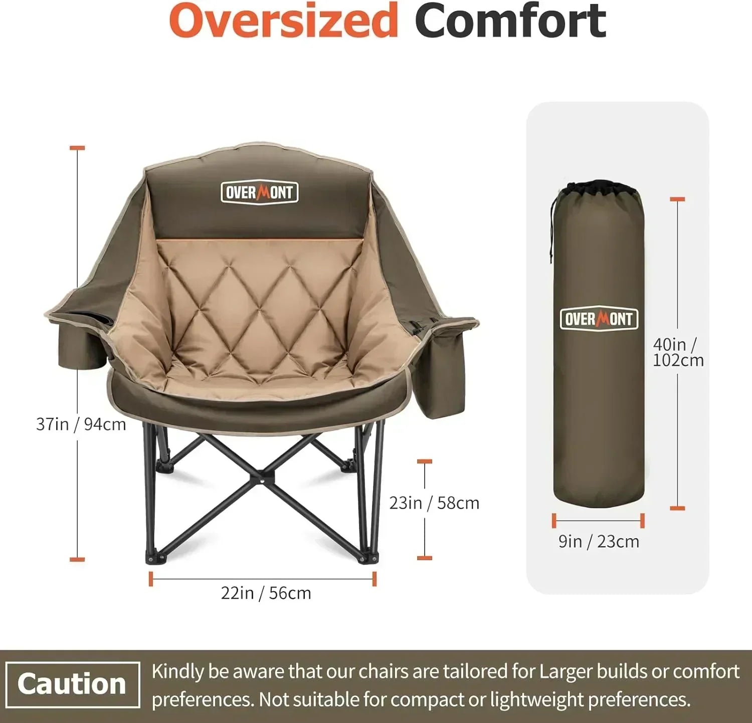 Extra Large Double Camping Chair 2 Person Comfortable Sofa Chair Adult Loveseat Lawn Chair