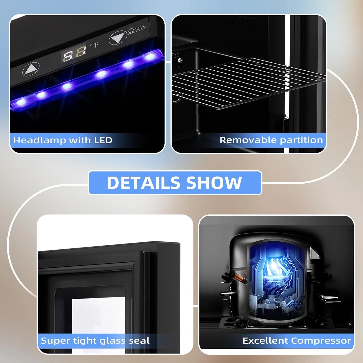 Antarctic Star 26 Bottle 130 Can Wine Cooler Cabinet Beverage Refrigerator Mini Wine Cellar