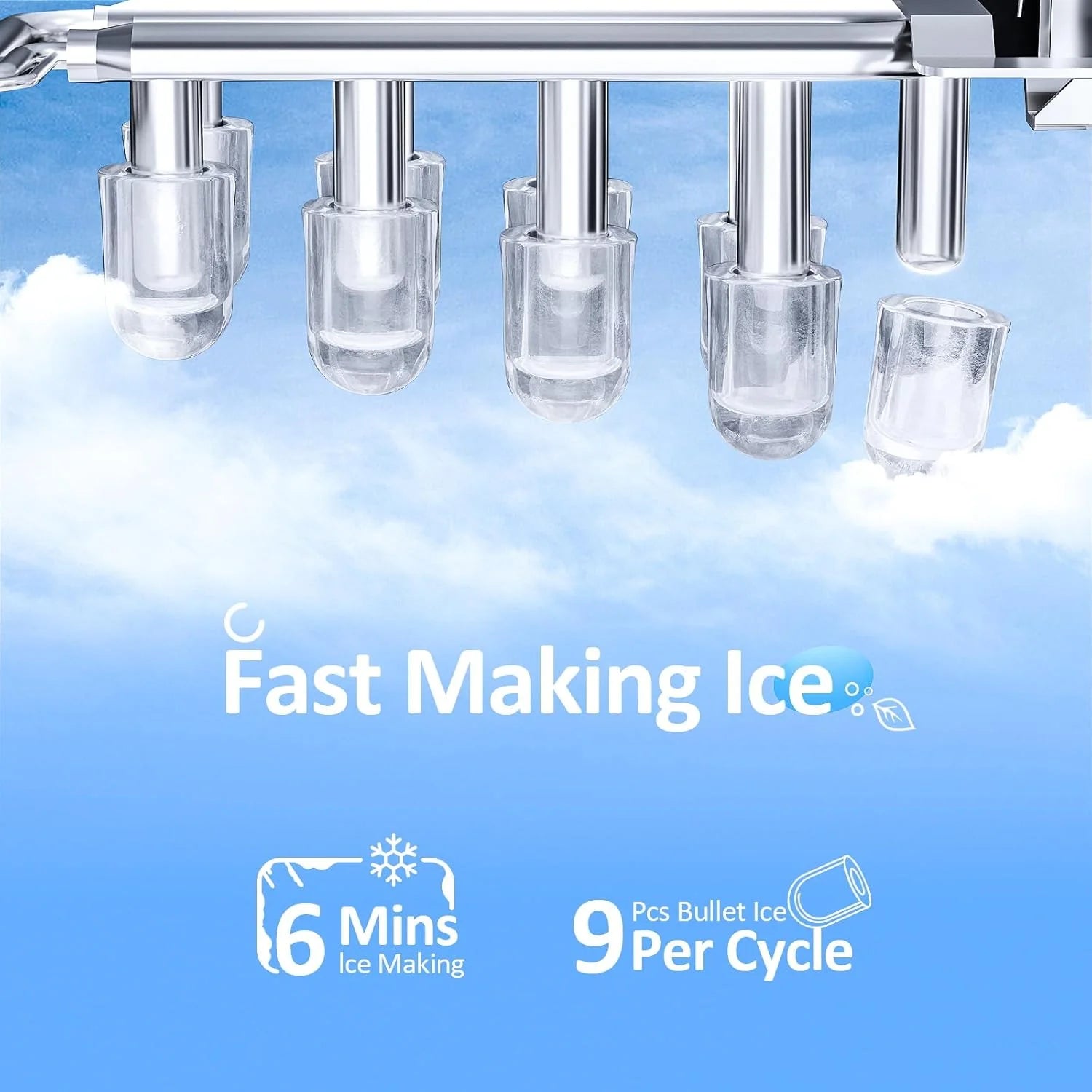 Nugget Ice Makers Countertop, Pebble Ice Machine with Chewable Pellet Ice, 34Lbs/24H, Self-Cleaning, Sonic Ice, One-Click Operation, for Kitchen,Office Stainless Steel Silver