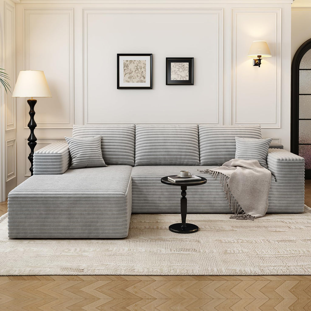 107.5 Cloud Modular Sectional Sofa Couch with L-Shape Chaise,Modern Minimalist Upholstered Couches