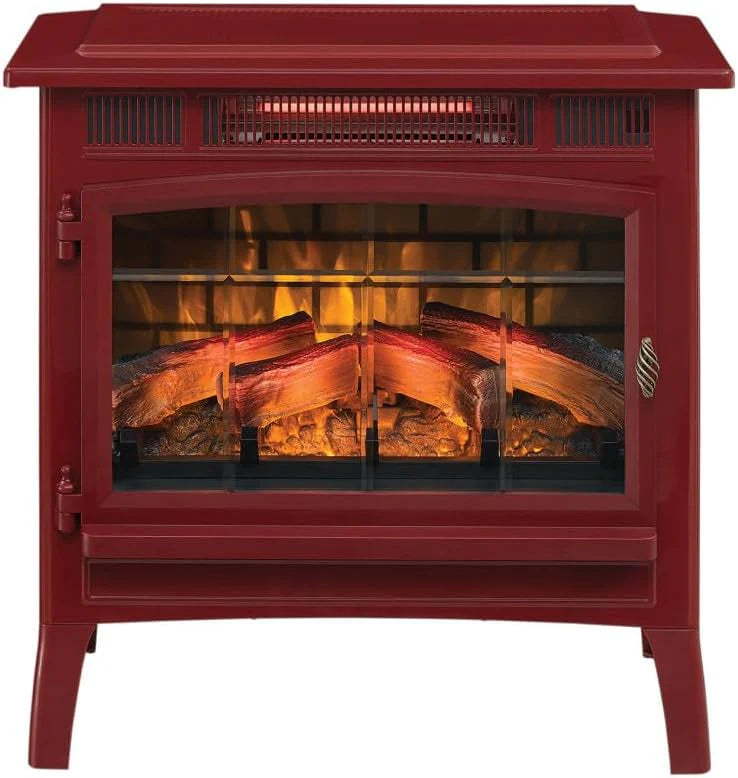 Freestanding Electric Fireplace Stove Heater with 3D Flame Effect for 1,000 Sq. Ft