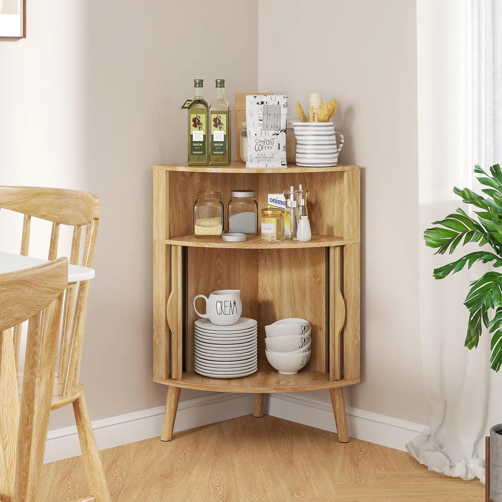 Corner Cabinet, 66.73'' Tall Modern Corner Bathroom Storage Cabinet