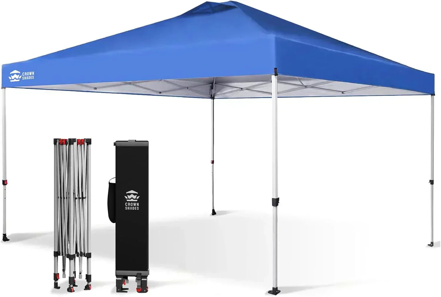 10x10 Pop-Up Awning One-Click Installation Beach Tent Outdoor Sunshade Silver Coated Top