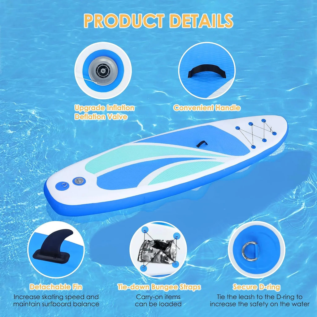 Inflatable Stand Up Paddle Board for Adult All Skill Levels- 10'4 Ultra-Light SUP Paddleboard