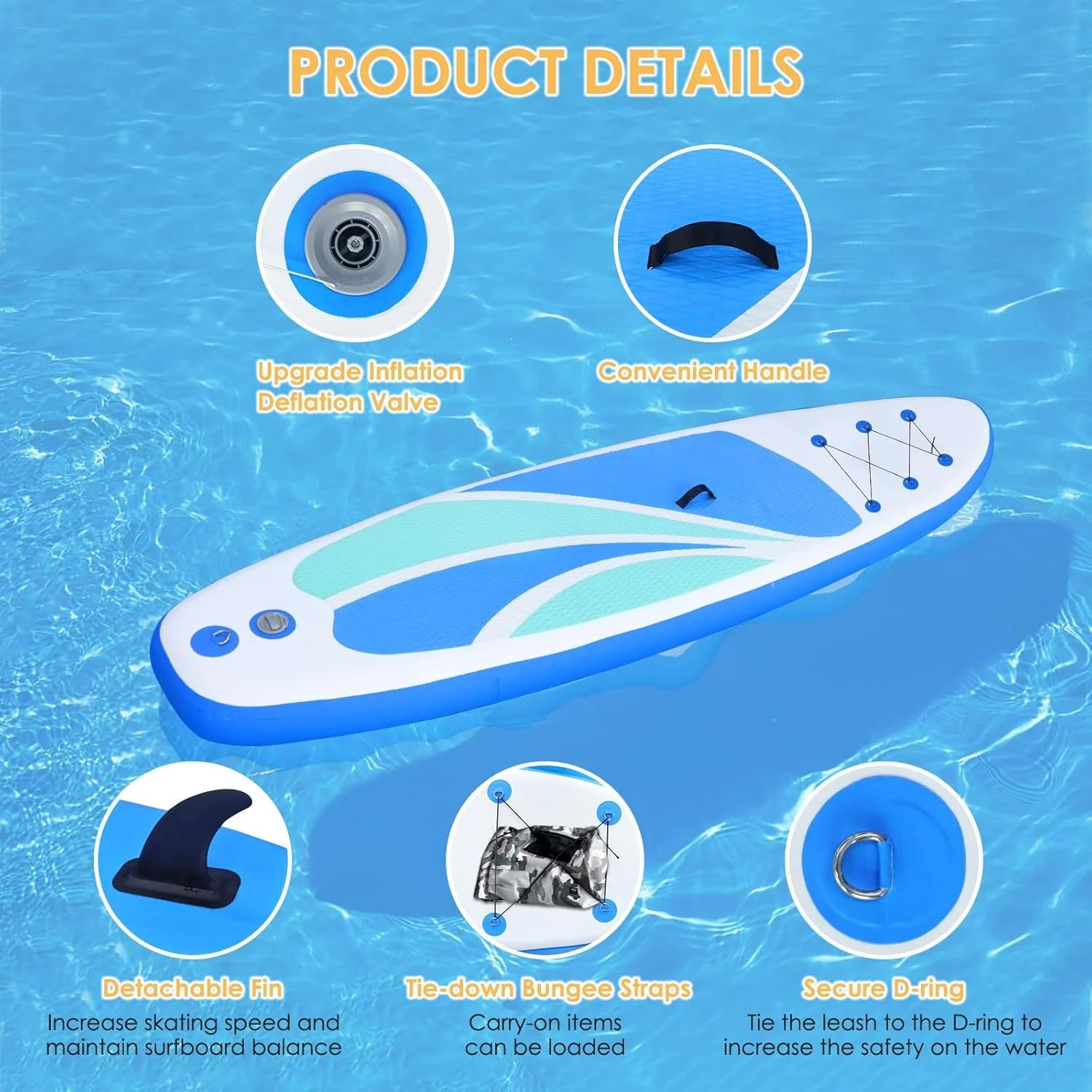 Inflatable Stand Up Paddle Board for Adult All Skill Levels- 10'4 Ultra-Light SUP Paddleboard