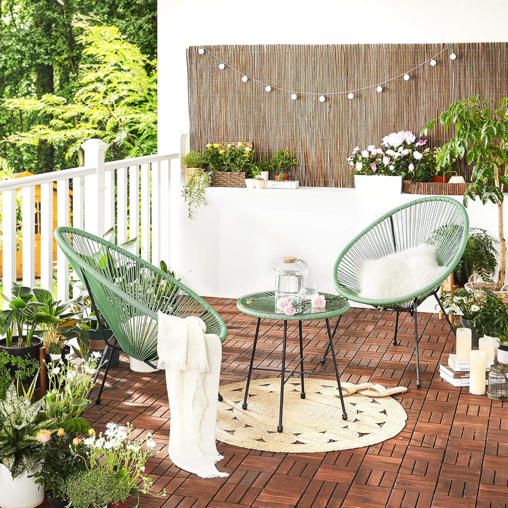 Outdoor Settee 2-Seat Garden Furniture with Backrest PE Rattan
