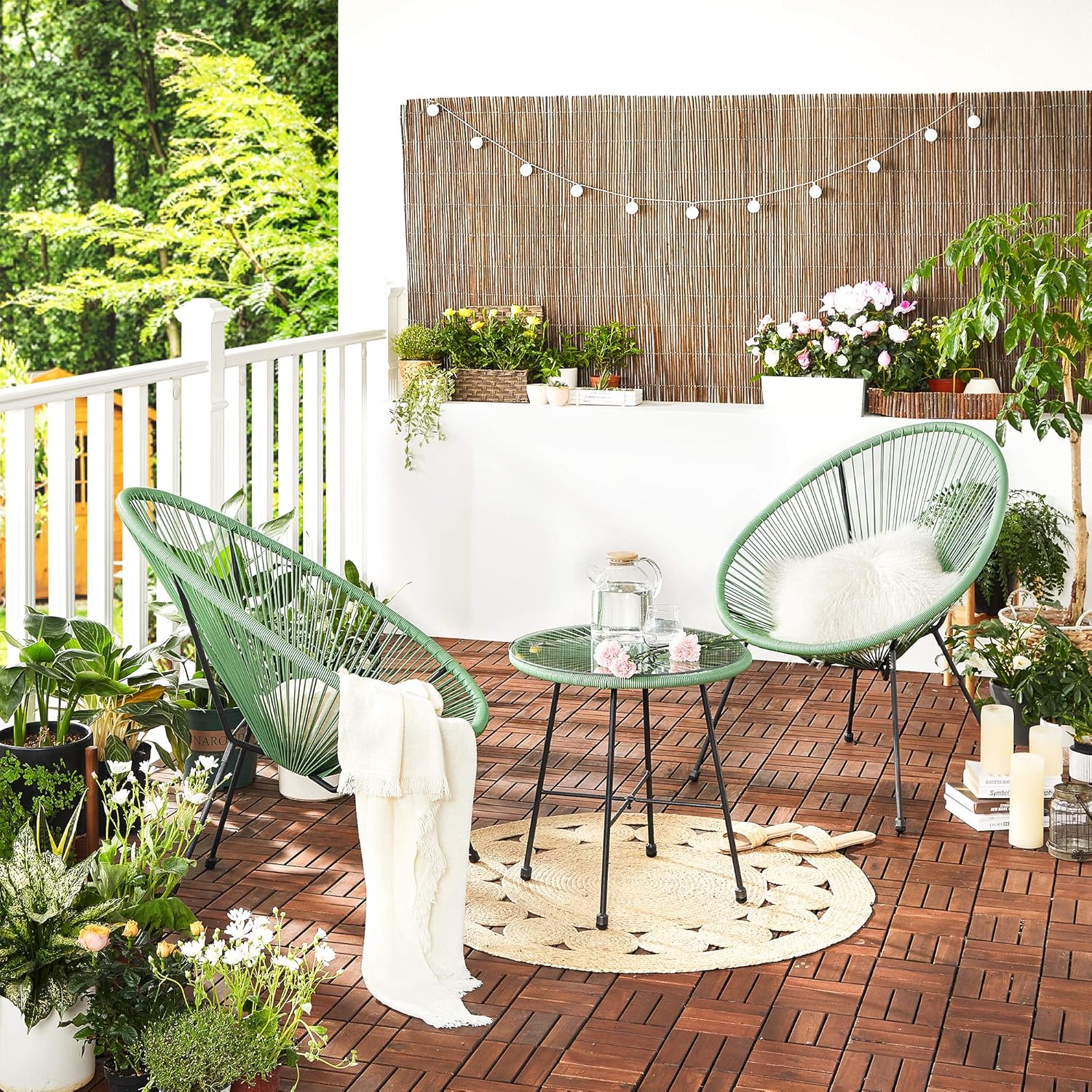 Outdoor Settee 2-Seat Garden Furniture with Backrest PE Rattan