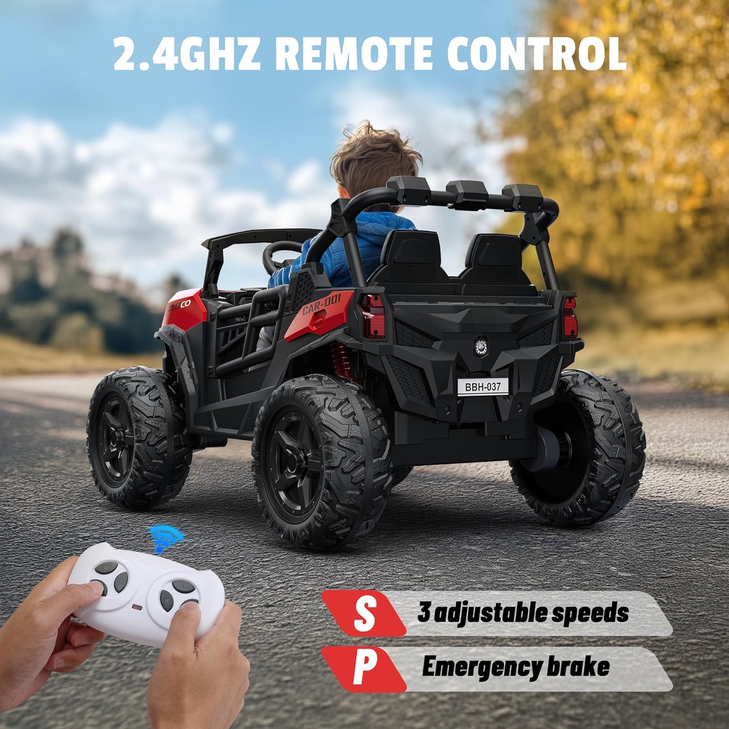 Pink all-terrain car travel electric toy truck