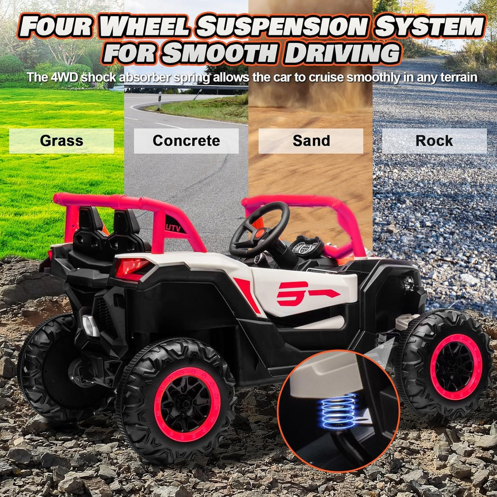 JOYRACER Kids Remote Control Car with 4 x 150W Motors Shock Absorbers Bluetooth MP3 Player