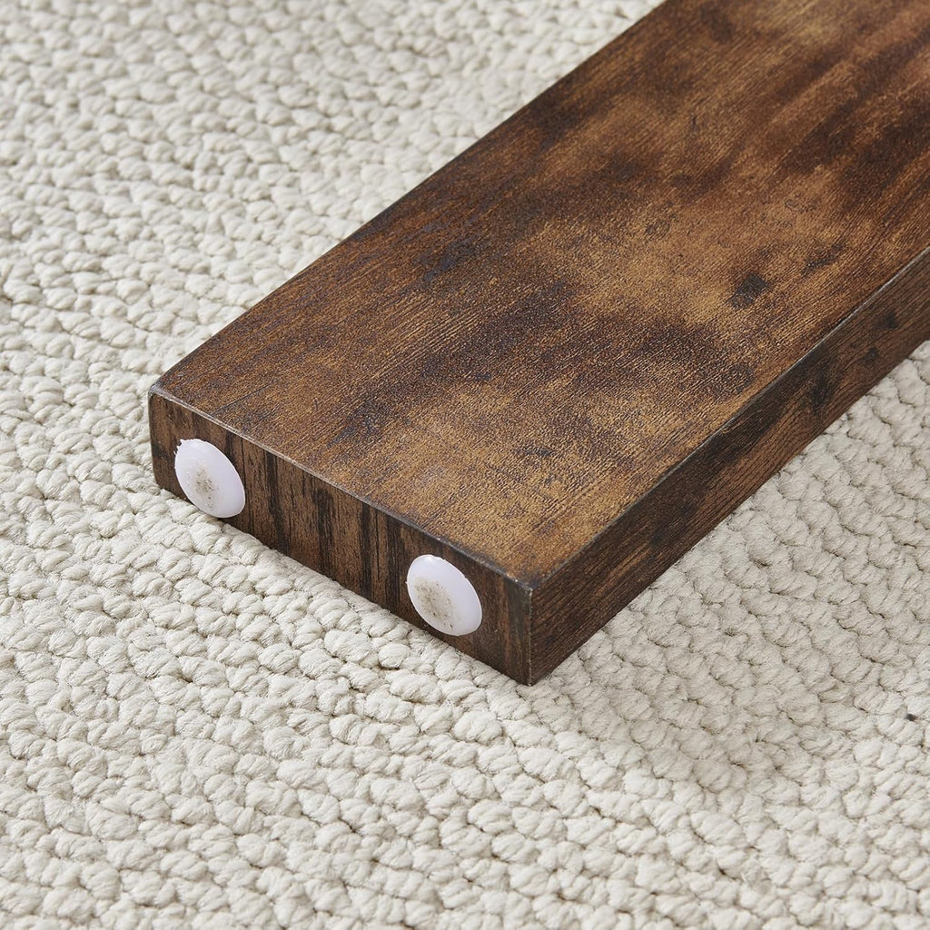 Living Room Rectangle Coffee Table, Tea Table Suitable for Waiting Room, Modern Side Coffee Table with Wooden Leg, Glass Tabletop