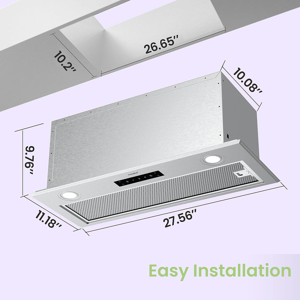 Comfee 30 Under Cabinet Ducted/Ductless Convertible Slim Vent Durable Stainless Steel Kitchen Reusable Filter