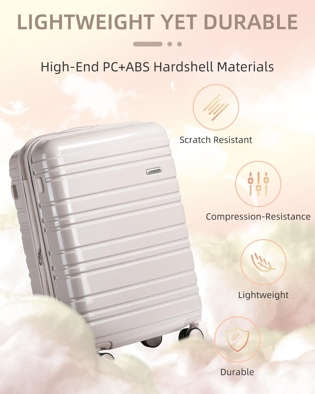 6-piece luggage set, expandable hardshell suitcase set with spinner wheels, lightweight rolling luggage set