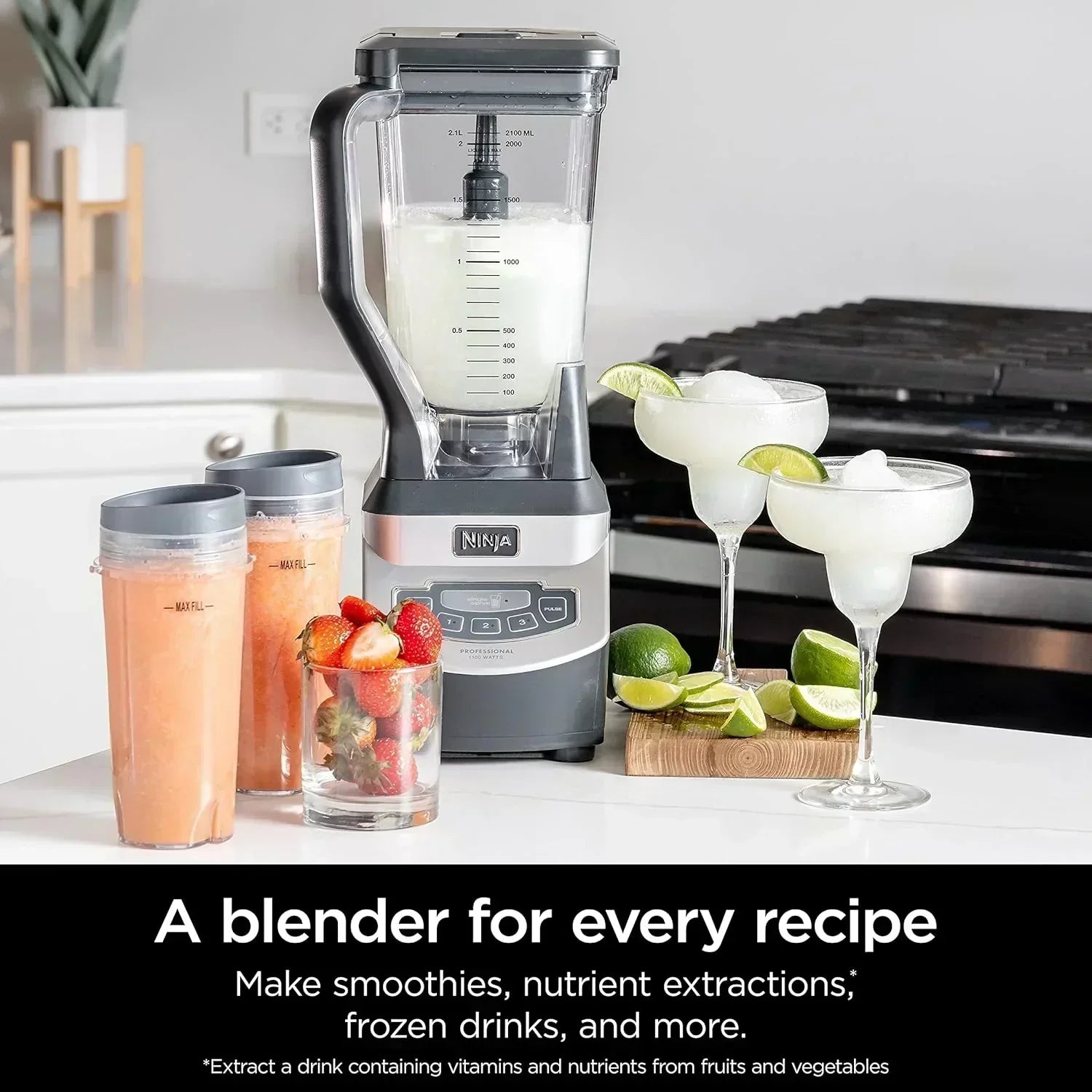Ninja BL660 Professional Compact Smoothie and Food Processor Blender 1100W 3 Functions