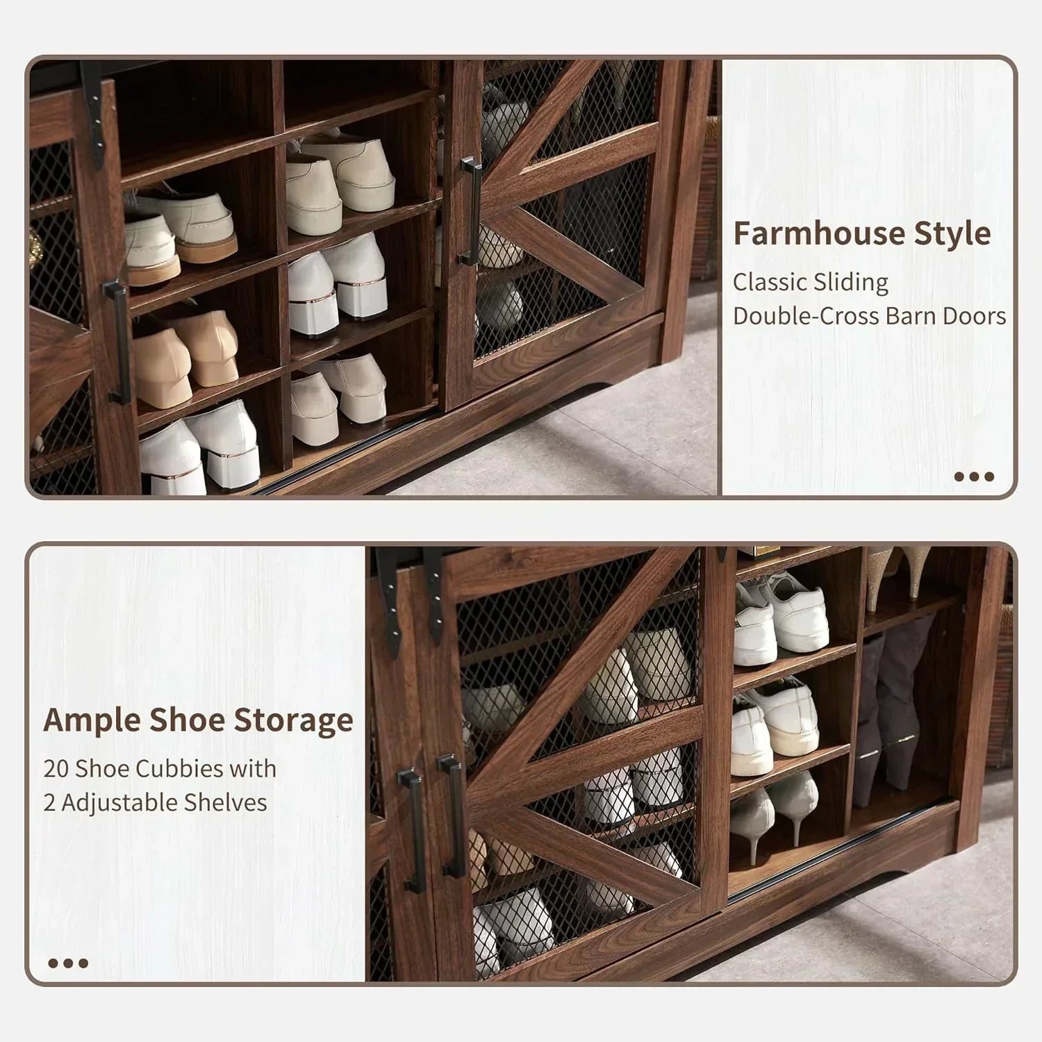 JXQTLINGMU 59-inch Farmhouse Foyer Tree Shoe Storage Entryway Bench Foyer Coat Rack Cabinet