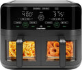 Chefman 6-Quart Double Basket Air Fryer Easy View Window uses two separate nonstick pans