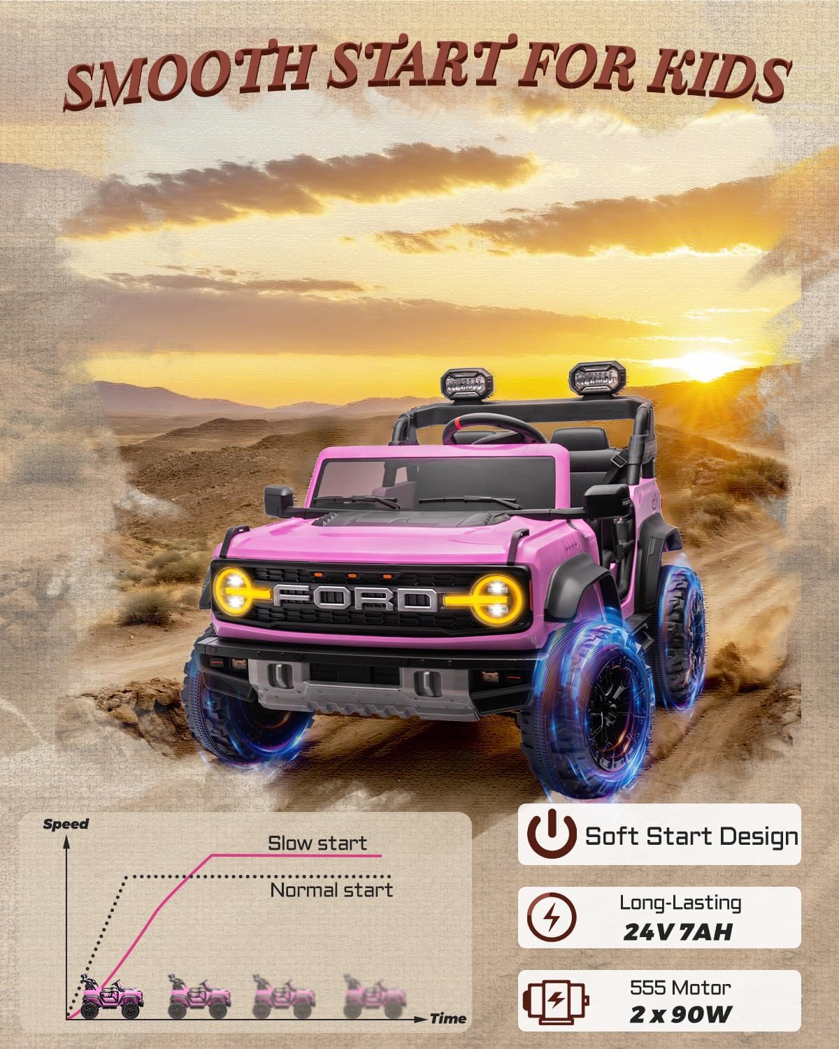 Kids Pink Ride-On Truck Battery Powered Electric Toy Car