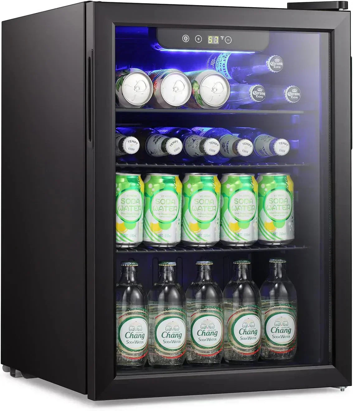 Antarctic Star Beverage Refrigerator Cooler 68 Can Mini Fridge with Glass Door for Beer Drinks Wine