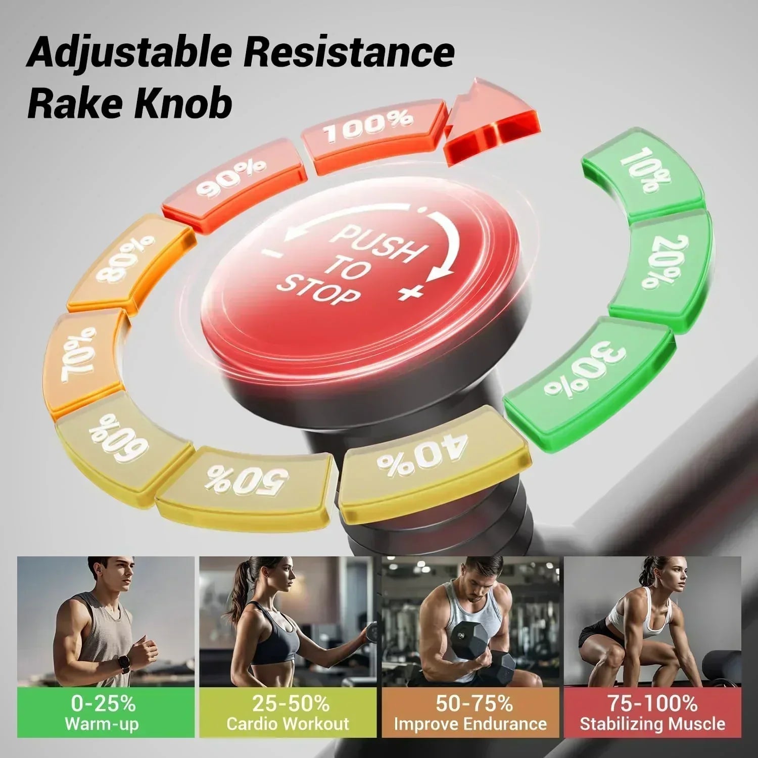 CURSOR FITNESS Exercise Bike Stationary Bikes 300 LBS Capacity Workout Bike Silent Belt Drive
