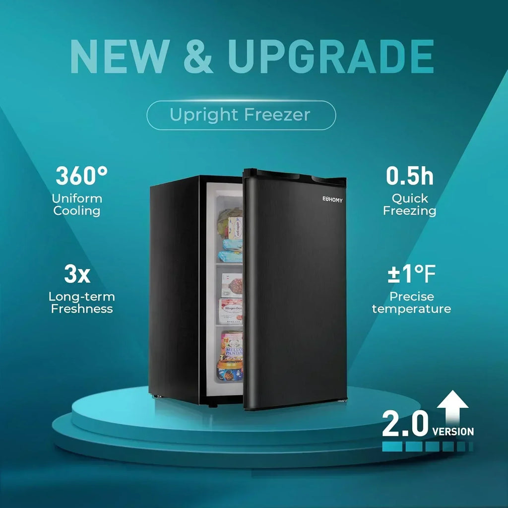 Upright freezer 3.0Cubic Feet Single Door Compact Mini Freezer with Reversible Door Small freezer
