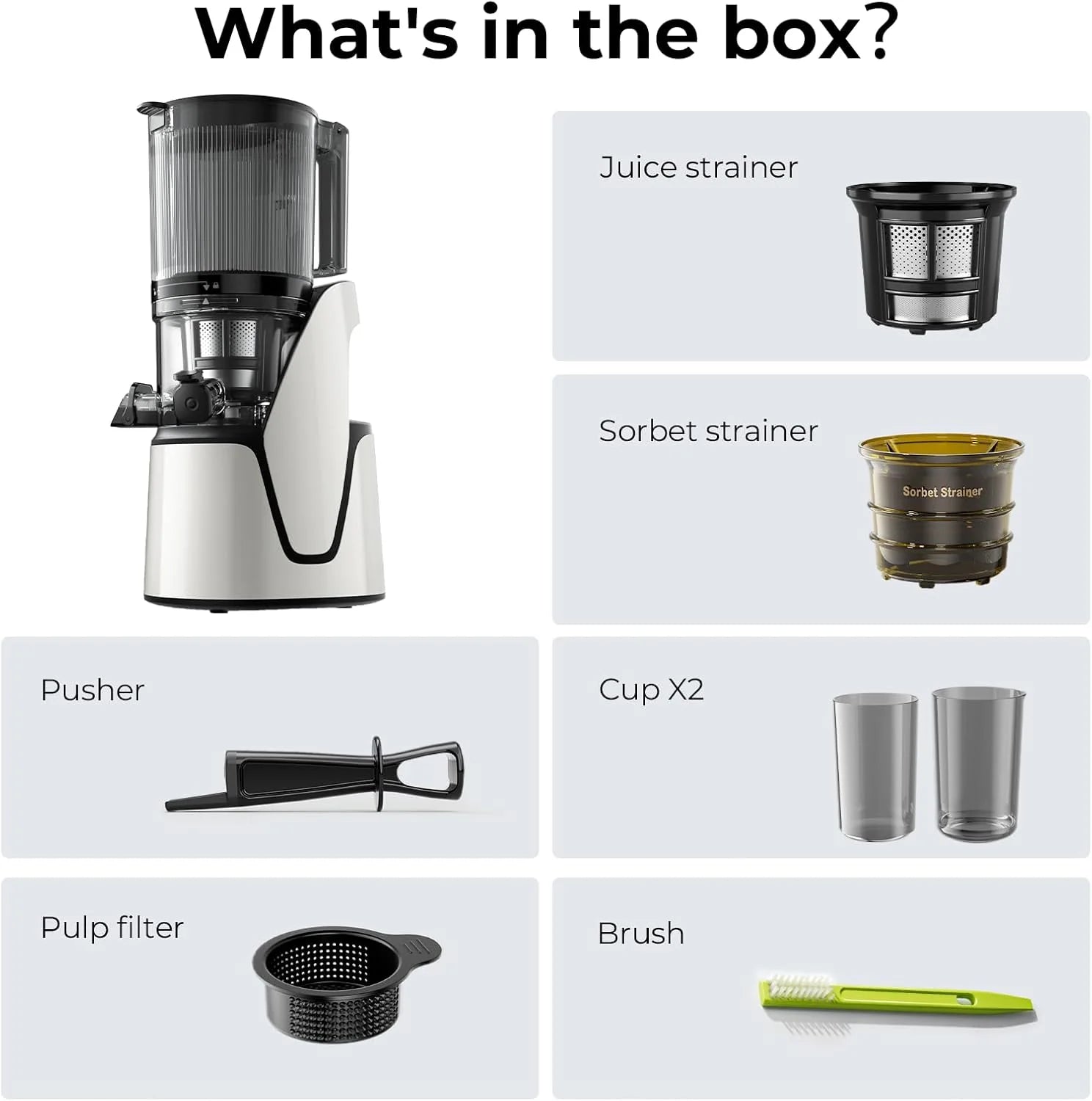 EanOruus Juicer Machines, 3 in 1 Cold Press Juicer with Extra Large Chute 100 oz Large Capacity