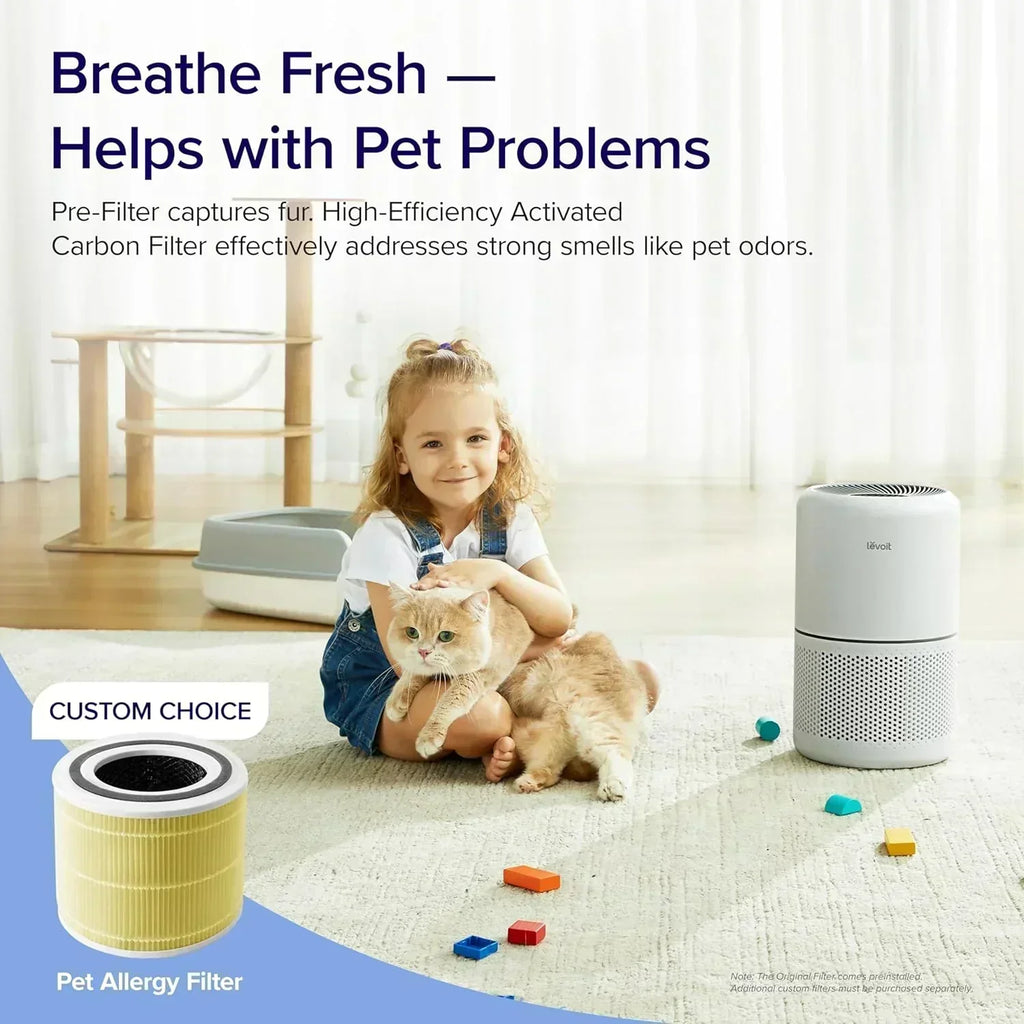 Air Purifier for Bedroom Allergies and Pet Hair 56W High Torque Motor