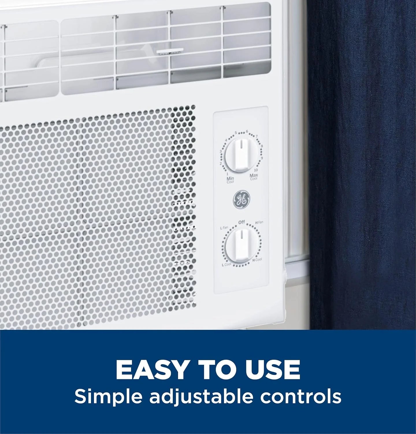 GE Window Air Conditioner Unit, 6,000 BTU for Small Rooms up to 250 sq ft. with Adjustable Fan and Cooling Settings, Perfect for Small Bedroom or Living Room, Easy Install Kit Included, White