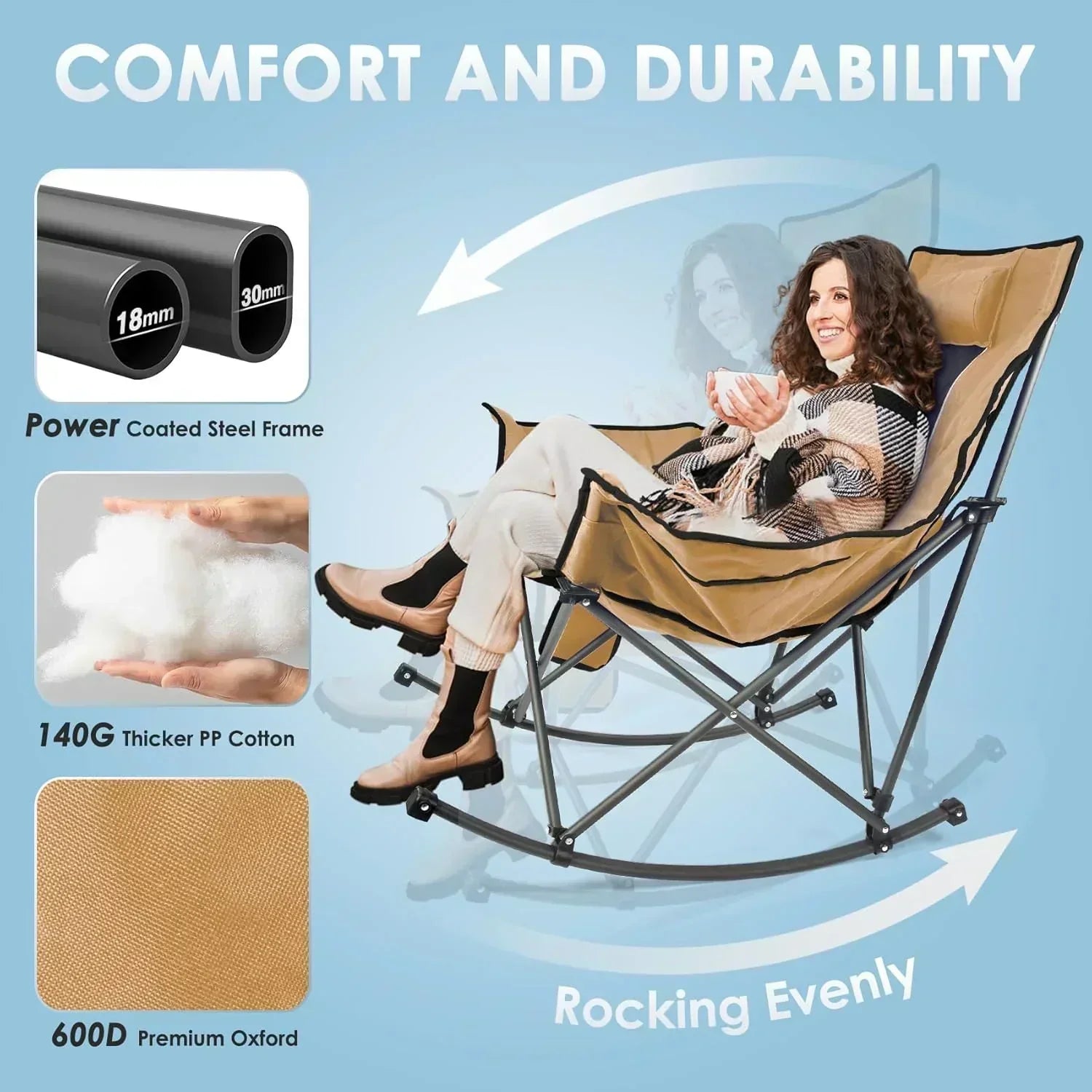 Heated Camping Chair Extra Large Heated Chair Outdoor Sports Chair with 3 Heat Levels on Back