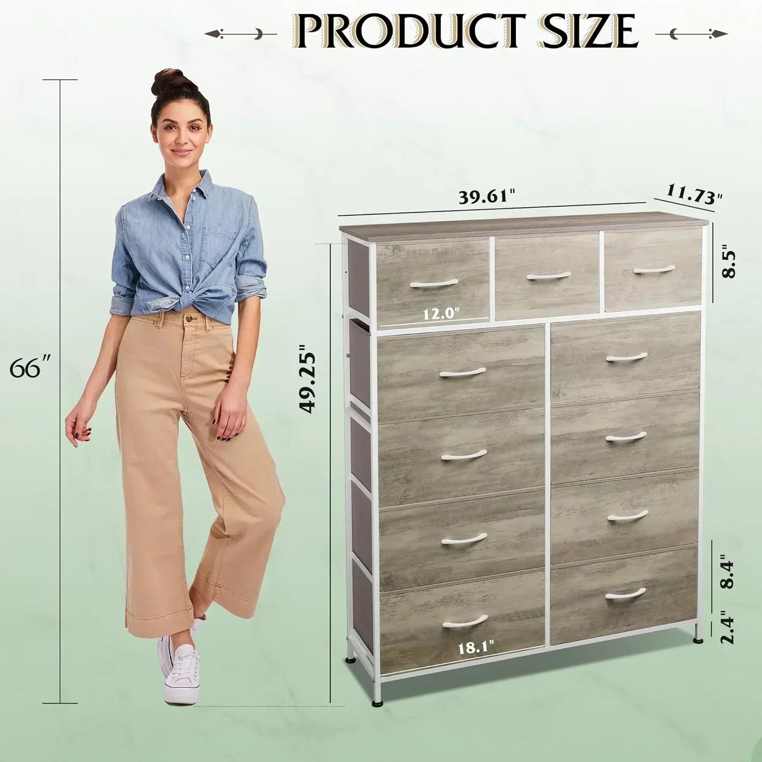 Storage Organizer Unit 11 Fabric Bins Storage Drawers Organizer Steel Frame Tall Storage Tower