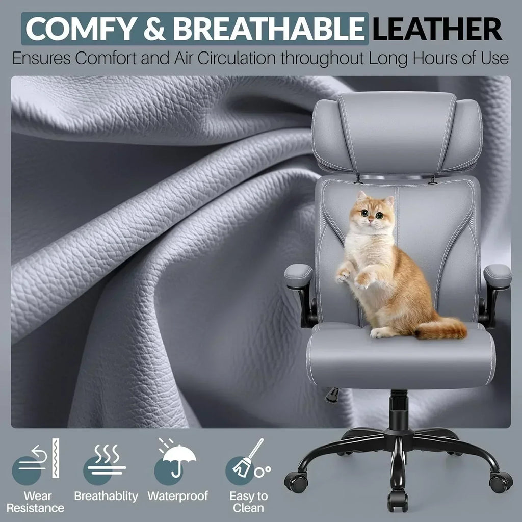 Office Chair Large High-Foot Computer Desk Chair Chair Lumbar Support Rotating Computer Chair